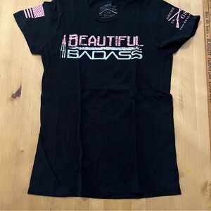 Grunt Style Black T-Shirt with White Graphic